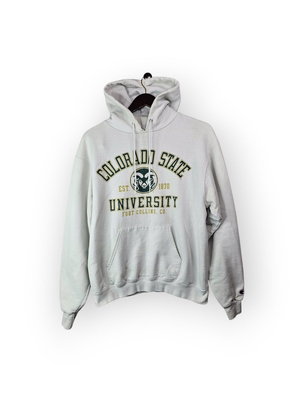 COLORADO STATE UNIVERSITY Hoodie | White Champion Eco Fleece - Picture 2 of 6